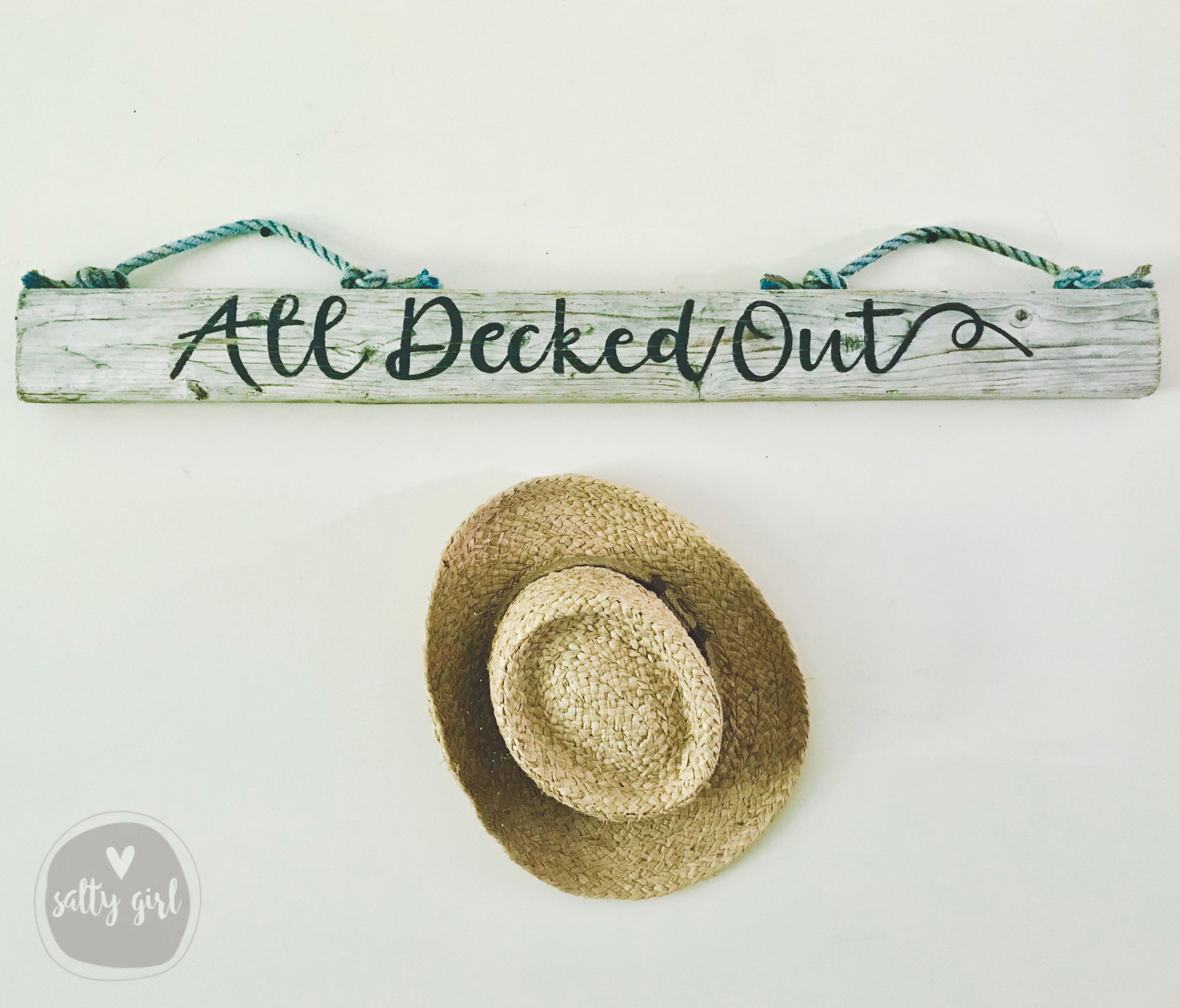 Custom Driftwood Sign with Double Hanger - Personalized Sign with Fishing Rope Hanger - Beach Themed Wall Art