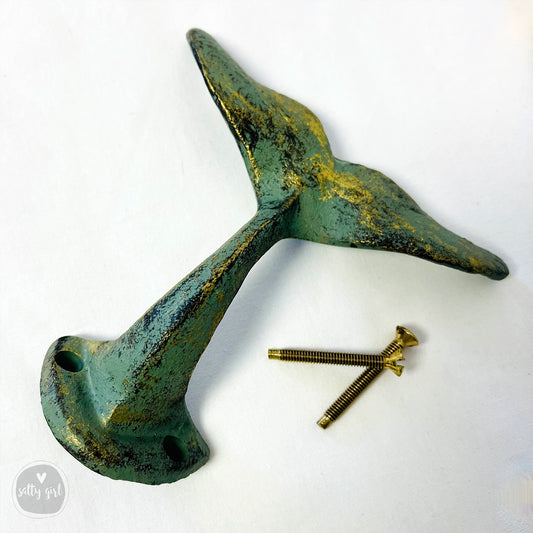 Whale Tail Cast Iron Wall Hook 4 3/4 Inch for DIY Coat Hook