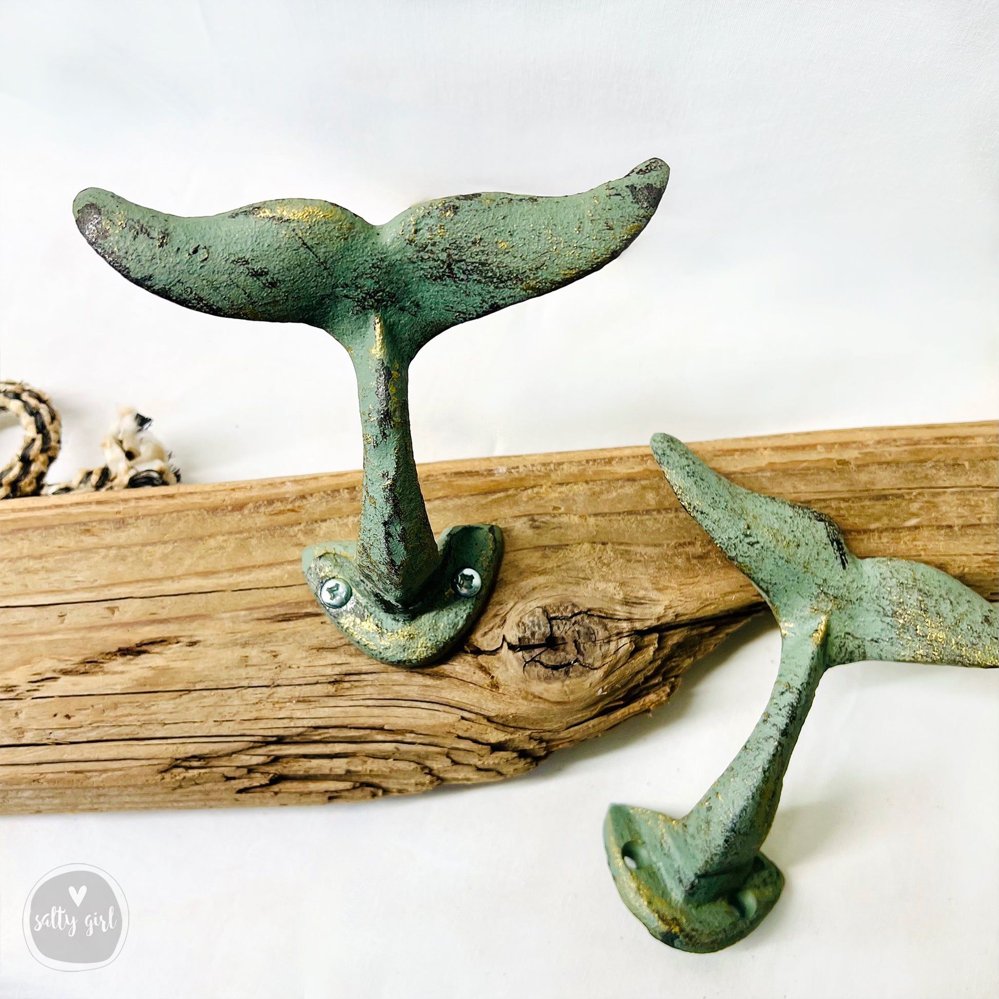 Whale Tail Ocean Themed Cast Iron Towel Robe Coat Hook - Moose-R
