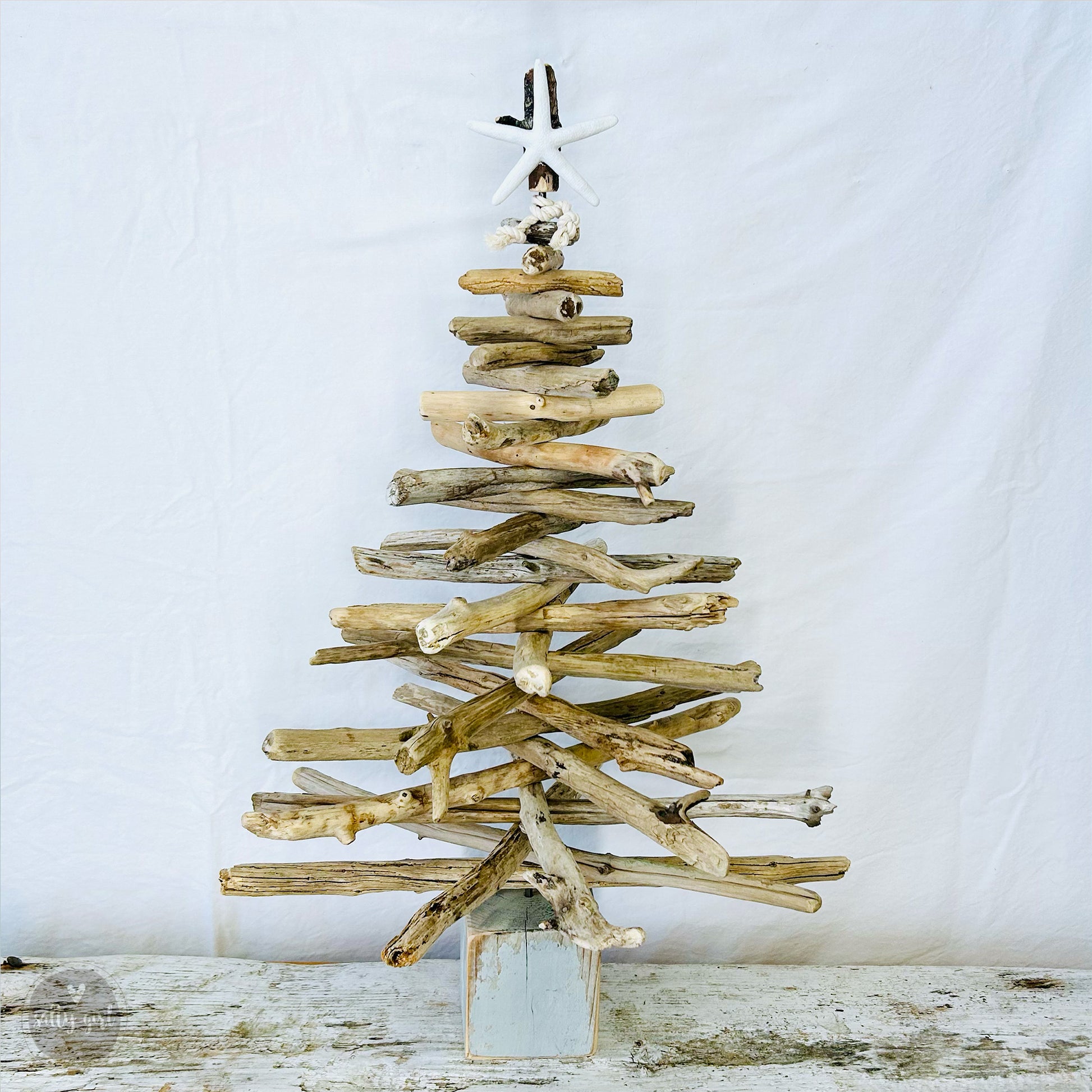 Driftwood Christmas Tree with Twinkle Lights - 3 Ft Wood Tree Made