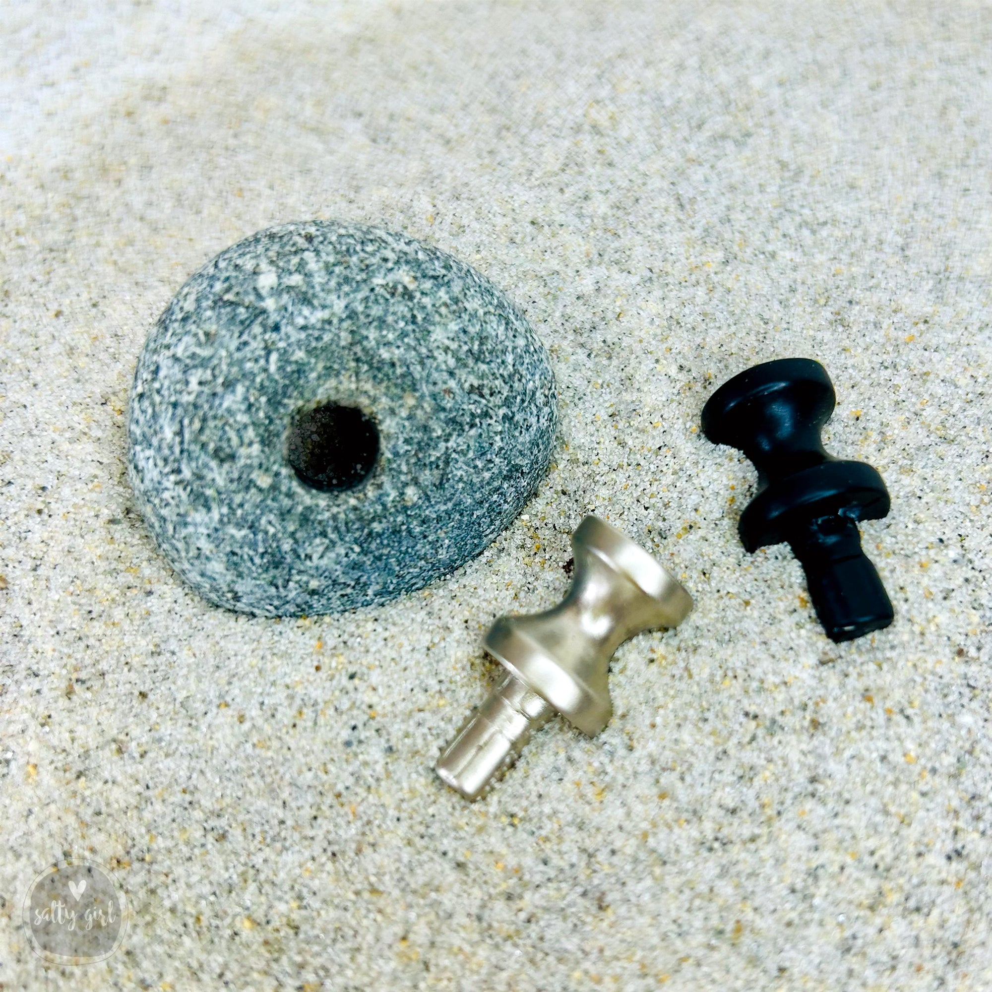 Beach Stone Cabinet Knobs - Set of 2 Maine Beach Stone Drawer Pulls