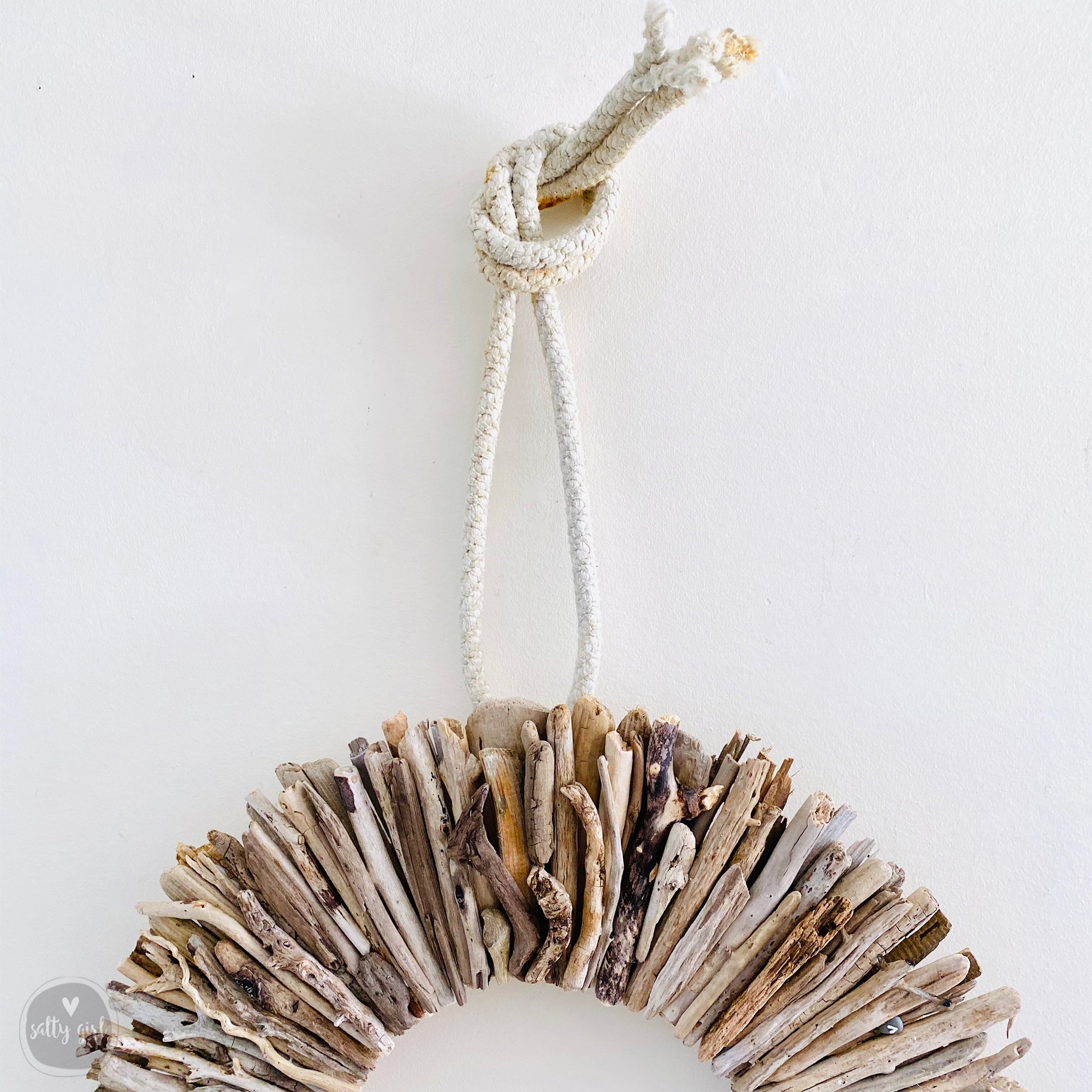 Driftwood Wreath | Handmade Coastal Home Decor - Natural Wall Decor, 24" Rustic Beach Accent