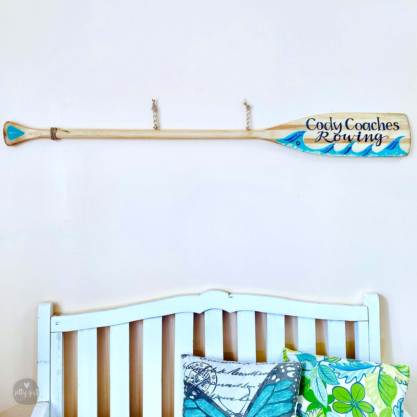 Custom Painted Antique Boat Oar - Nautical Wall Art