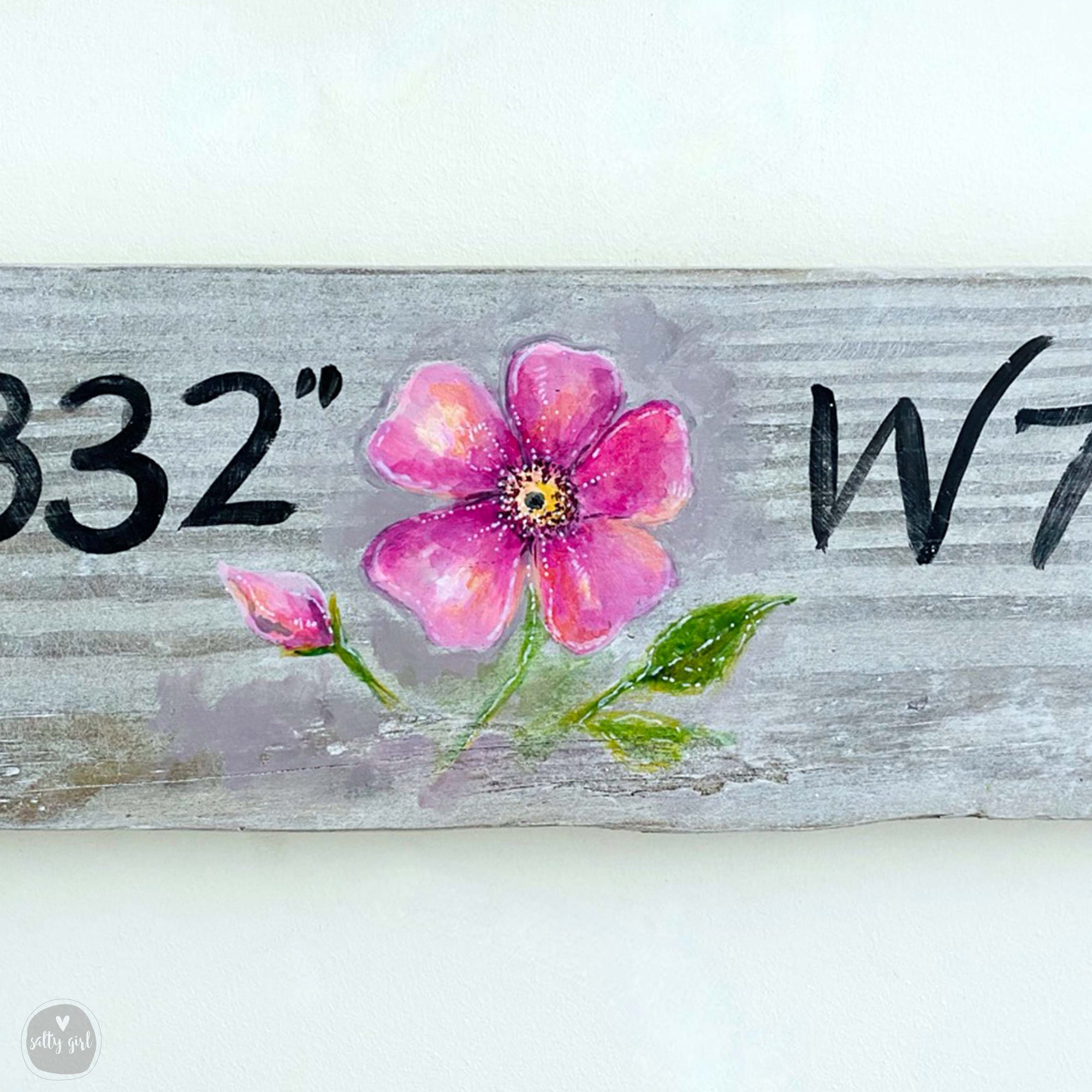 Custom Sign with Hand Painted Graphic 24-60"  Driftwood with Rope Hanger
