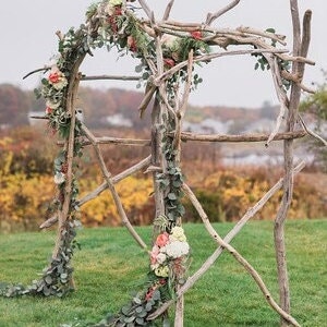 Driftwood Wedding Arch | Arbor -Wedding Chuppah - Beach Wedding - Wedding Ceremony Arbor - Gazebo - Wedding Canopy