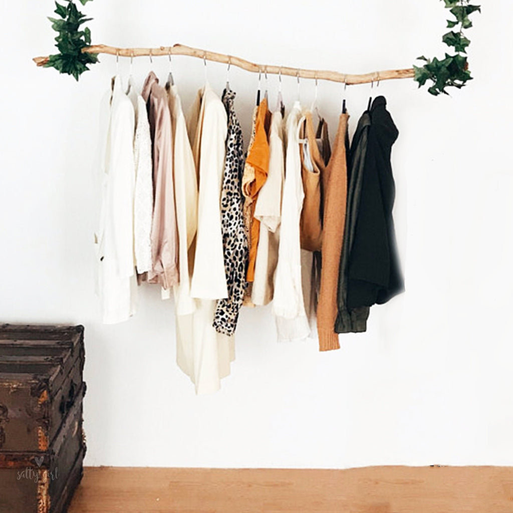 Driftwood Clothing Rack 4-7 Ft – Boho Clothes Hanger | Natural Wood Rack, Smooth Finish