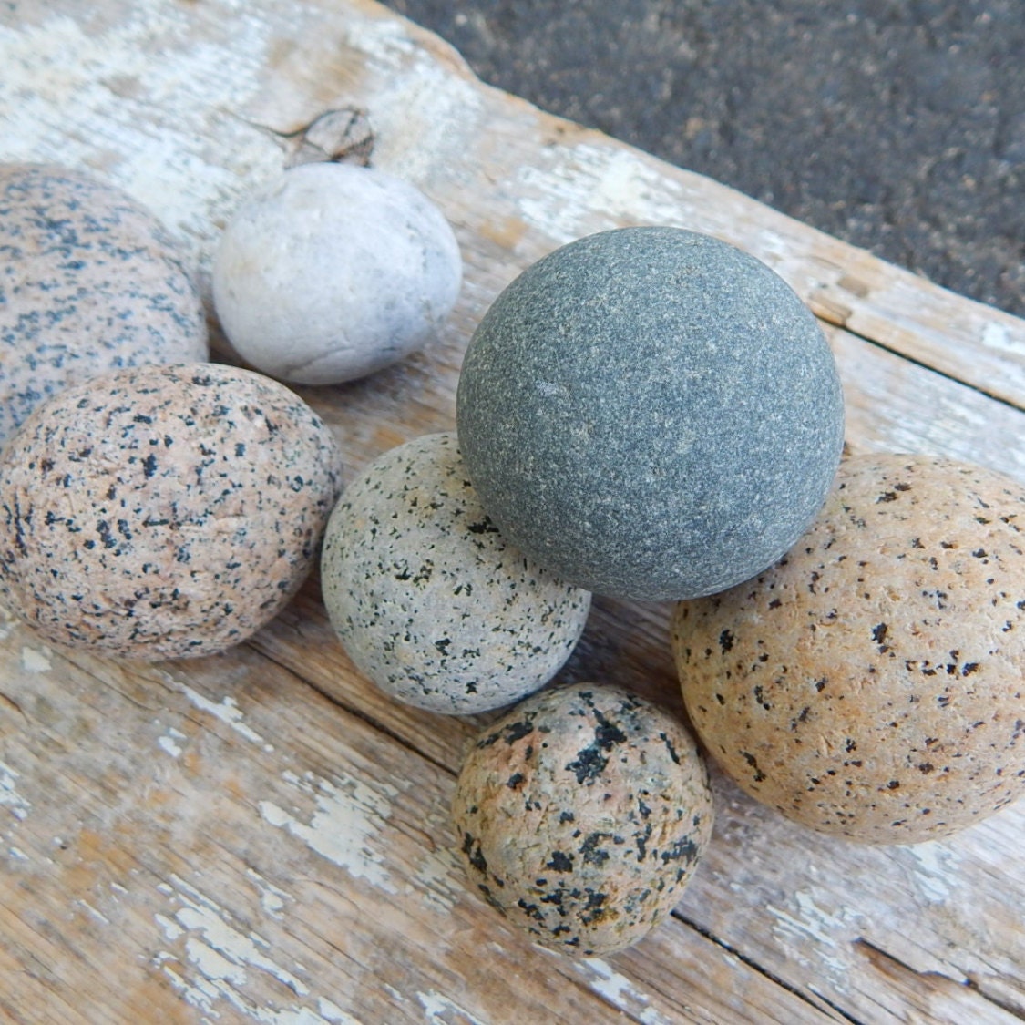 Maine Beach Stones - 5 Round .75 - 1.75" Snowball Rocks from Maine - DIY Stones - Stone Collecting - Round Maine Rocks - Beach Rocks