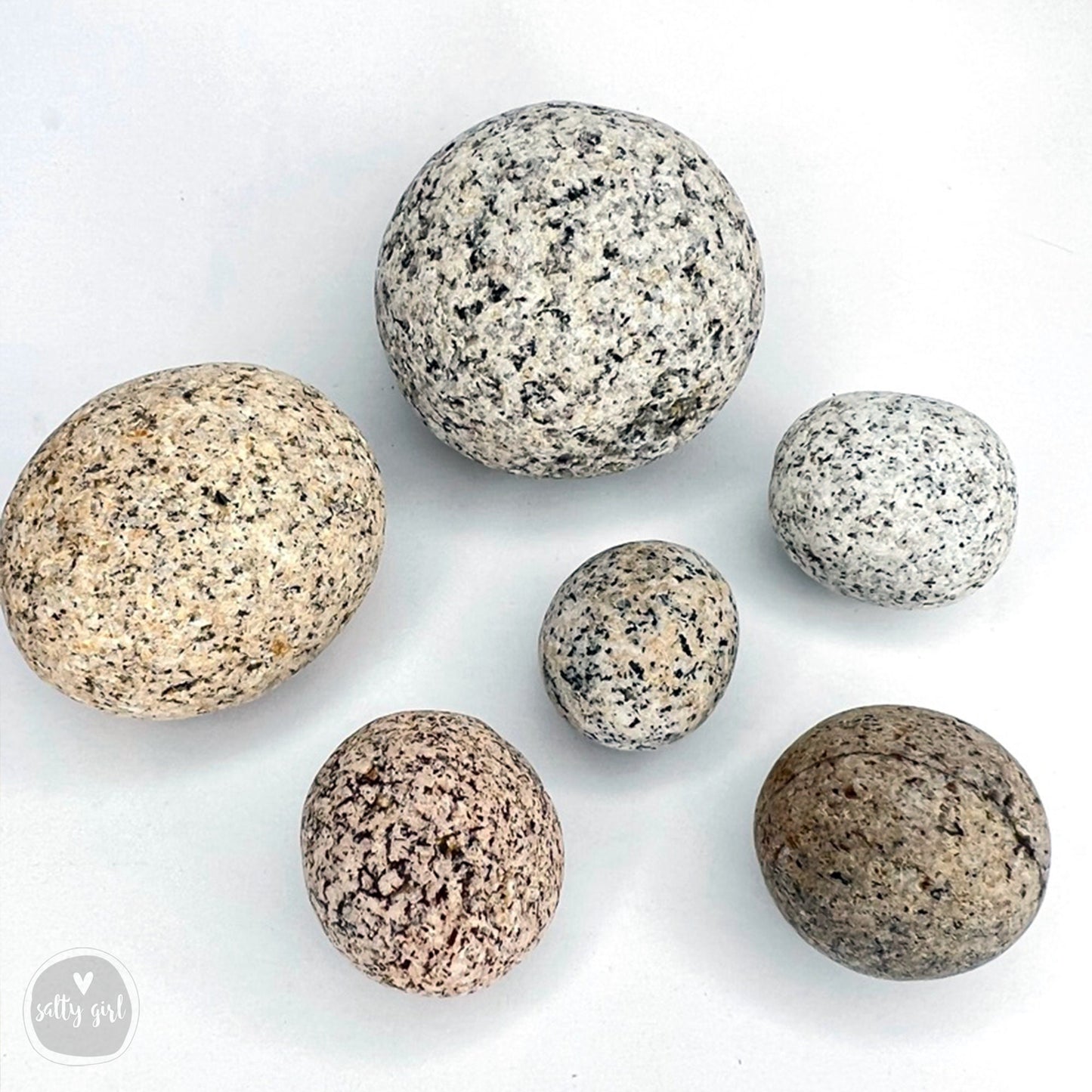 Maine Beach Stones - 5 Round .75 - 1.75" Snowball Rocks from Maine - DIY Stones - Stone Collecting - Round Maine Rocks - Beach Rocks