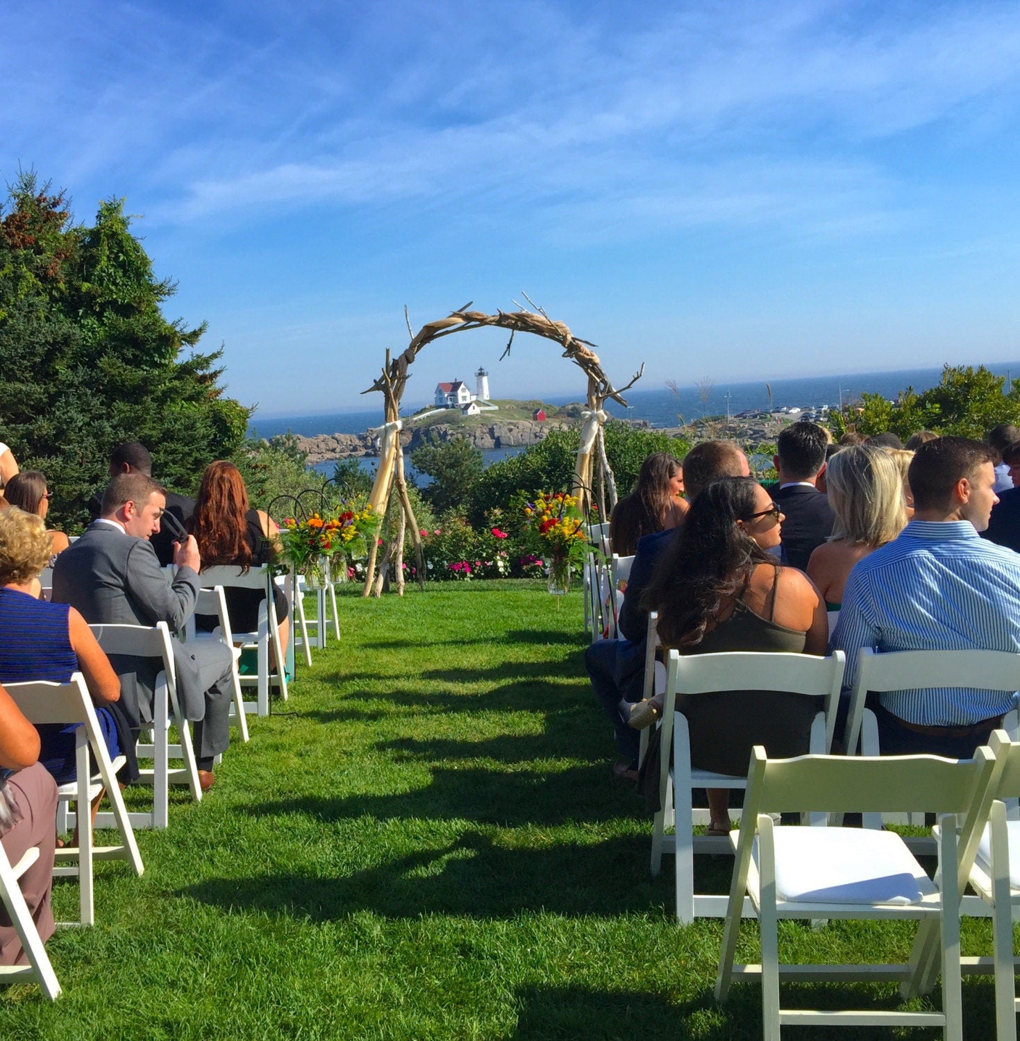 Wedding Arch made from Maine Driftwood - Curved Self-Standing Design - Delivery to ME, NH, MA