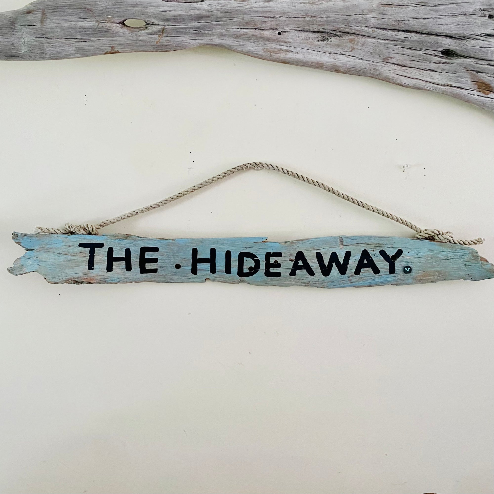 Outdoor Custom Driftwood Sign with Rope Hanger